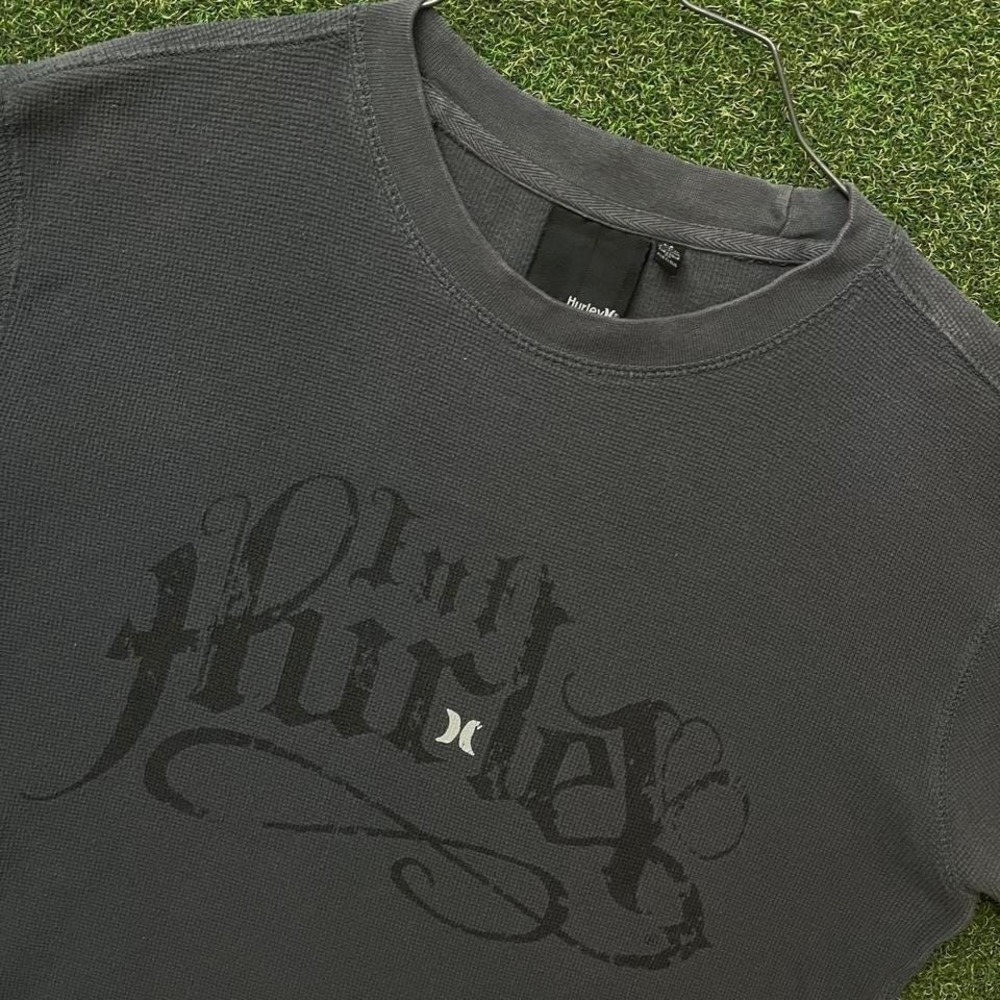 Y2K Hurley‎ Int. Surfwear Grey Graphic Thermal Shirt Short Sleeve